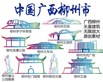 柳州标志建筑矢量大全