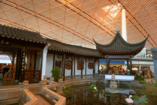 北京首都机场仿苏州园林建筑