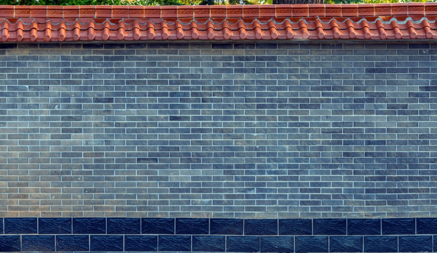琉璃瓦青砖围墙背景
