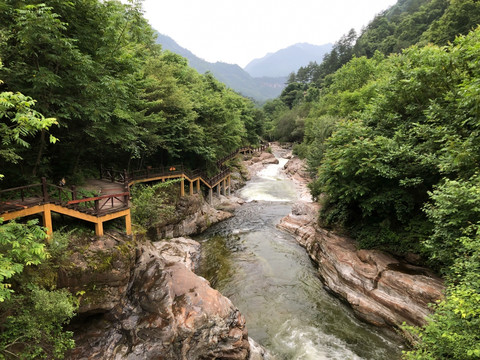 溪流瀑布山水秦岭黄柏源