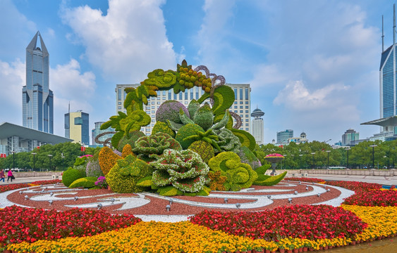 上海人民广场巨型花坛