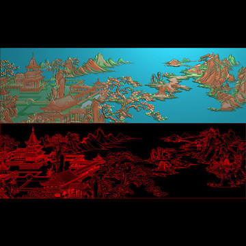 山水沙發(fā)短背板