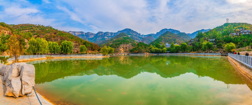 淄博潭溪山秋天山水风景