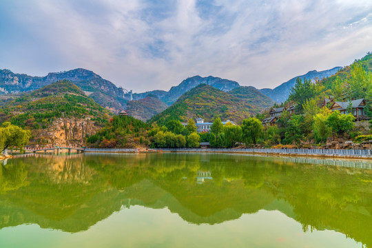 淄博潭溪山秋天山水风景