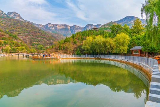 淄博潭溪山秋天山水风景