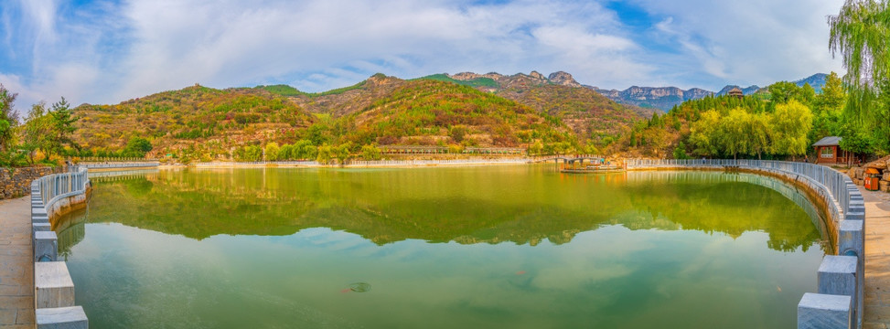 淄博潭溪山秋天山水风景