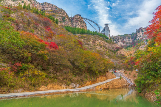 淄博潭溪山秋天风景