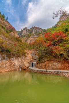 淄博潭溪山秋天风景