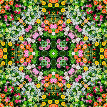無(wú)縫對(duì)稱(chēng)鮮花拼花圖案
