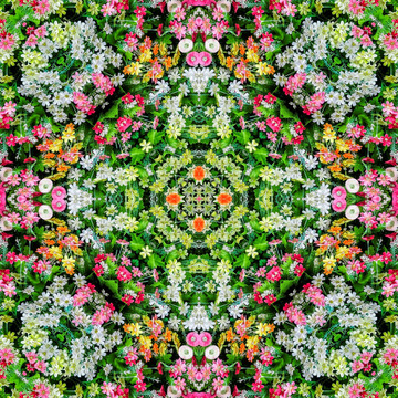 無(wú)縫對(duì)稱(chēng)鮮花拼花圖案