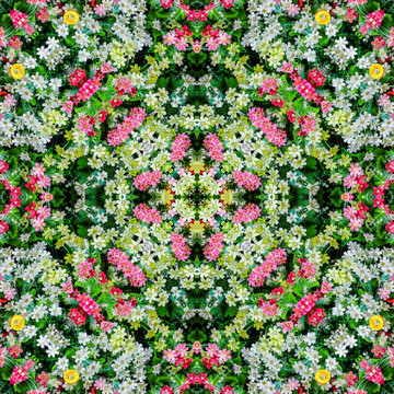 無縫對稱鮮花拼花圖案