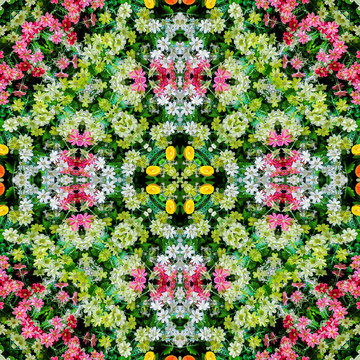 無(wú)縫對(duì)稱(chēng)鮮花拼花圖案