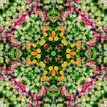 無(wú)縫對(duì)稱(chēng)鮮花拼花圖案