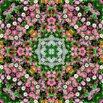 對(duì)稱無(wú)縫鮮花拼花圖案