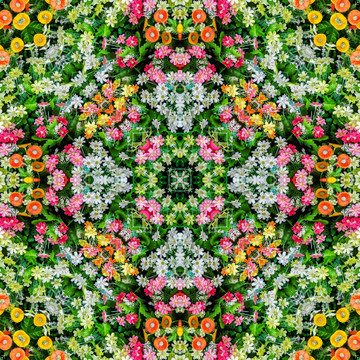 對(duì)稱(chēng)無(wú)縫鮮花拼花圖案