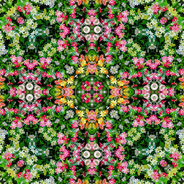 對(duì)稱無(wú)縫鮮花拼花圖案