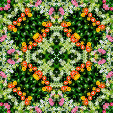 對(duì)稱無縫鮮花拼花圖案
