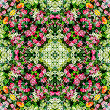 對稱鮮花拼花圖案