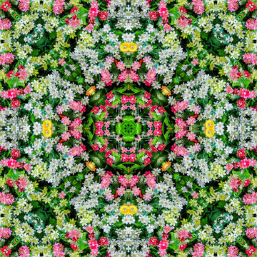 對稱鮮花拼花圖案