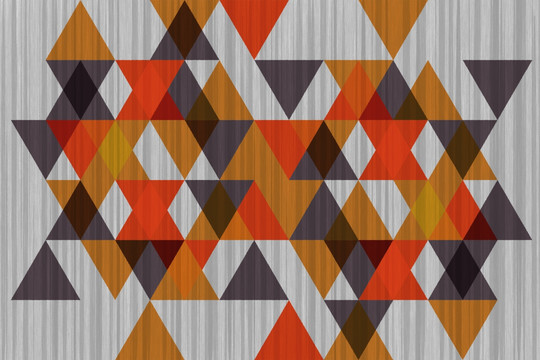 橘红色北欧几何图案地毯