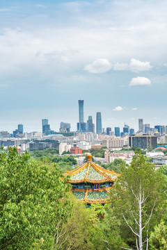 景山公园远眺绿色北京