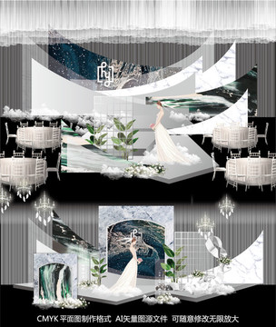 灰白色主題婚禮背景