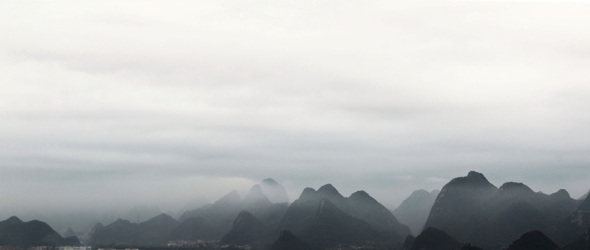 水墨山景宽幅非高清