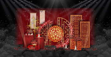 紅色中式婚禮迎賓