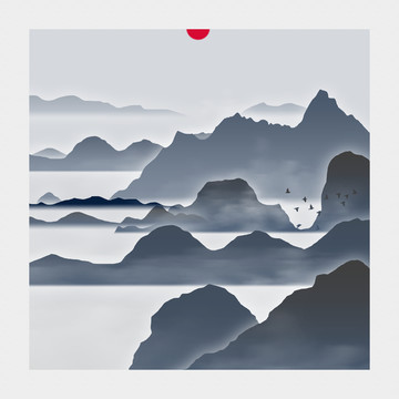 水墨中國裝飾畫