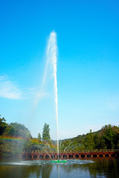 古隆中景区的声控喷泉