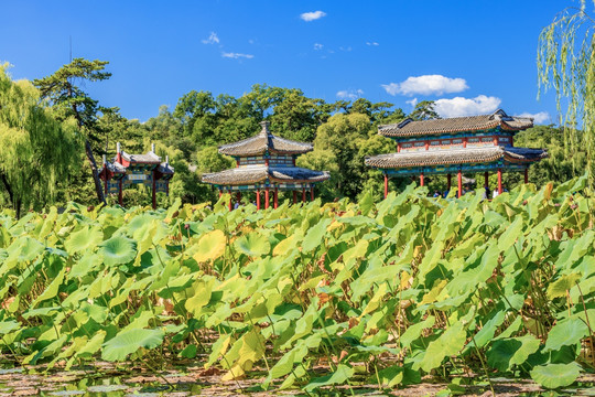 承德避暑山庄湖泊区古建筑