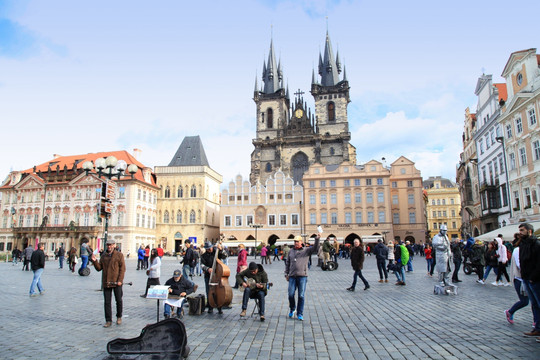 布拉格老城广场街景