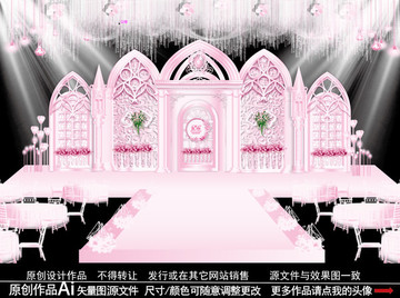 粉色教堂主題婚禮