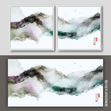 玄關水墨壁畫