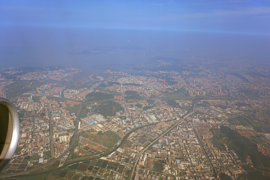 航拍东莞虎门地区城市风光