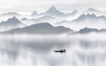 抽象水墨山水畫