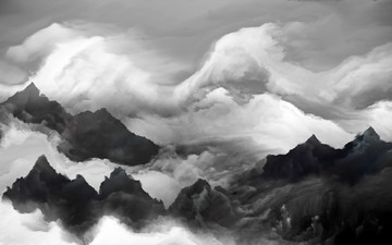 抽象水墨山水畫