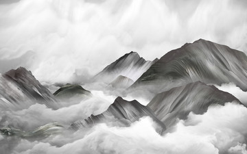 抽象水墨山水畫