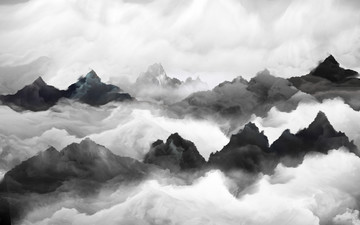 抽象寫意山水畫