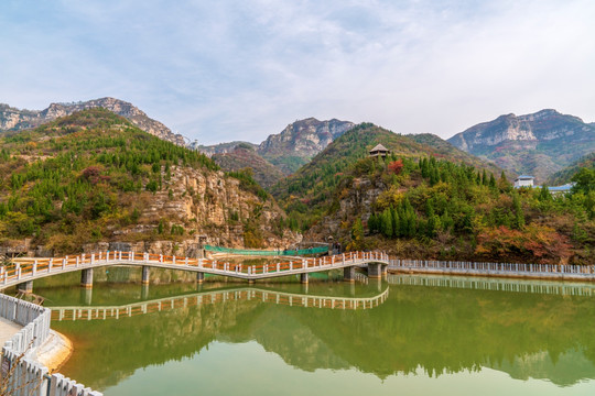 淄博潭溪山秋天山水风景