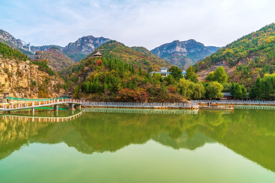 淄博潭溪山秋天山水风景