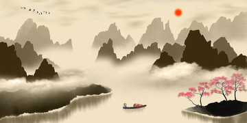 寫意水墨山水畫