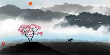 水墨畫(huà)山水畫(huà)