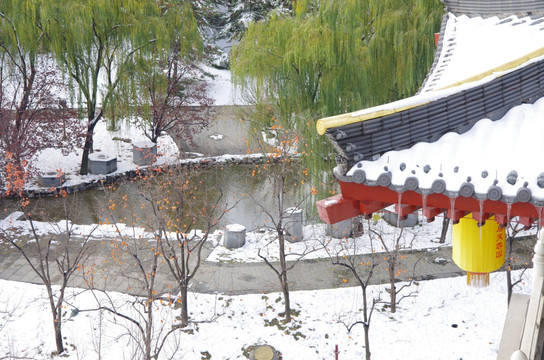 陕西西安大唐芙蓉园雪景