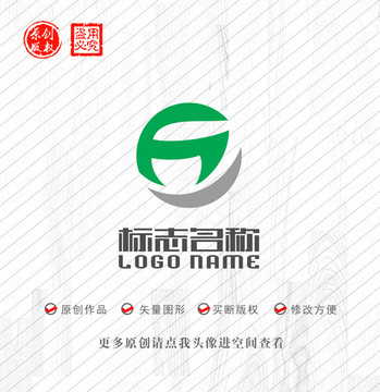 Fh字母标志科技logo