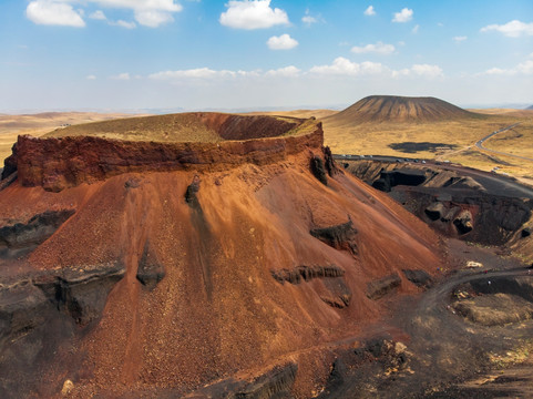 航拍火山