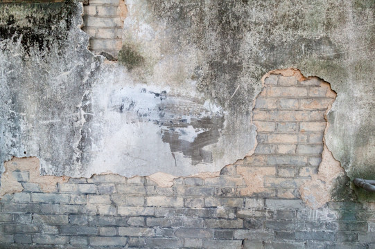 破旧石砖墙