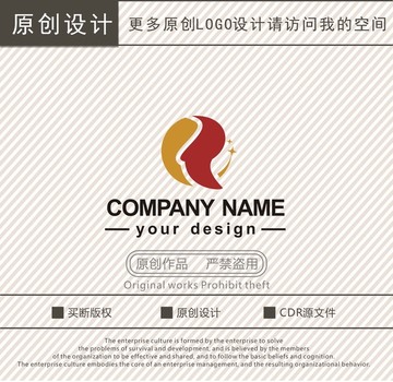 R字母圖文快印廣告logo