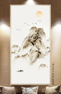 新中式意境山水玄關(guān)裝飾畫(huà)
