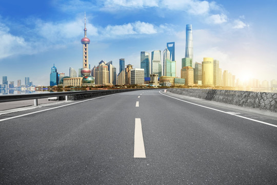 上海金融区和城市天际线